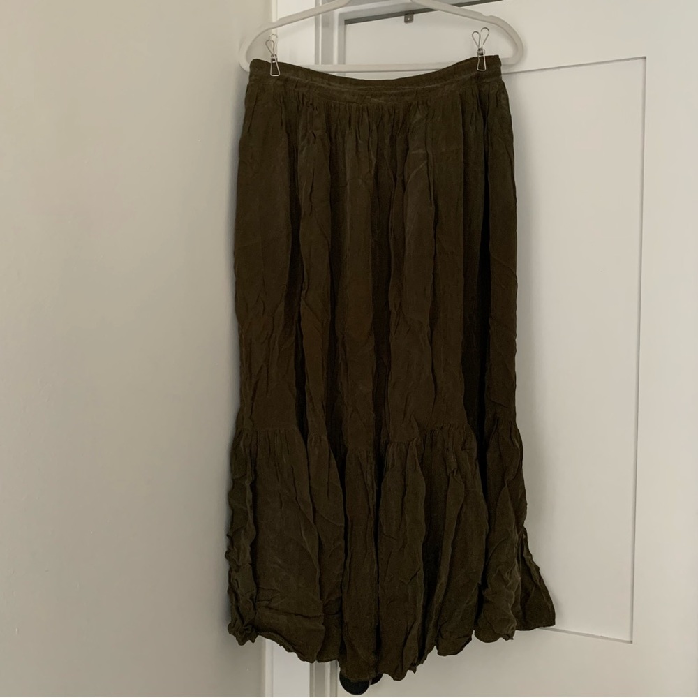 Vintage Scott Taylor Olive Green Maxi Skirt